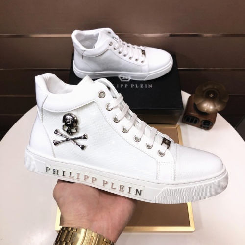 Replica Philipp Plein PP High Tops Shoes For Men #1148172 $88.00 USD for Wholesale