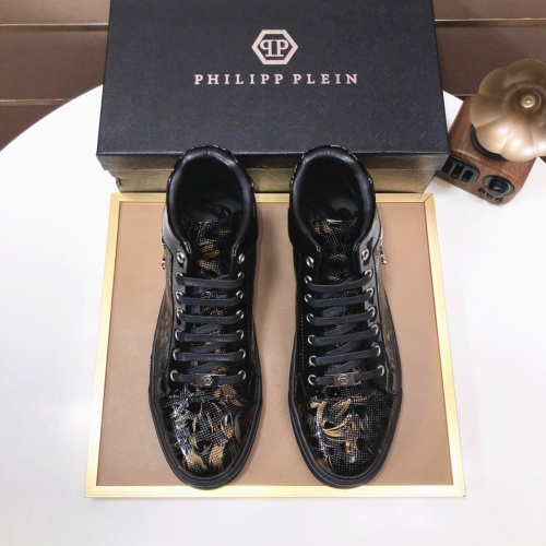 Replica Philipp Plein PP High Tops Shoes For Men #1148173 $88.00 USD for Wholesale