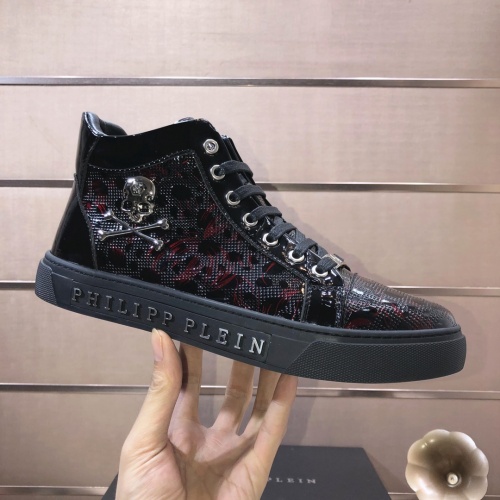 Replica Philipp Plein PP High Tops Shoes For Men #1148177 $88.00 USD for Wholesale