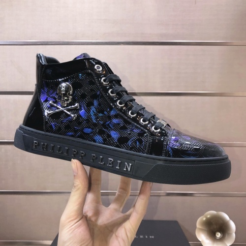 Replica Philipp Plein PP High Tops Shoes For Men #1148180 $88.00 USD for Wholesale