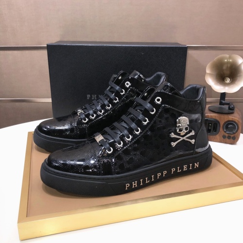 Replica Philipp Plein PP High Tops Shoes For Men #1148181 $88.00 USD for Wholesale