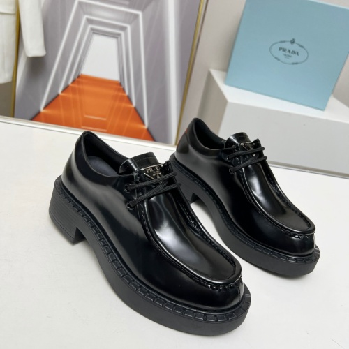 Replica Prada Leather Shoes For Women #1148776 $105.00 USD for Wholesale