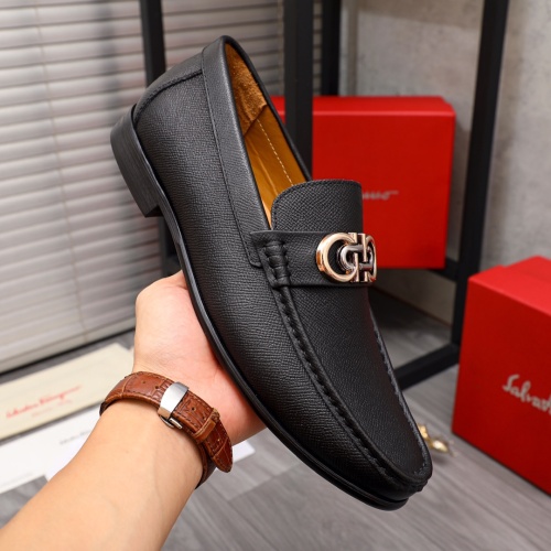 Replica Salvatore Ferragamo Leather Shoes For Men #1148779 $85.00 USD for Wholesale