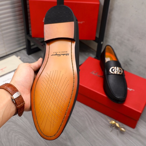 Replica Salvatore Ferragamo Leather Shoes For Men #1148779 $85.00 USD for Wholesale