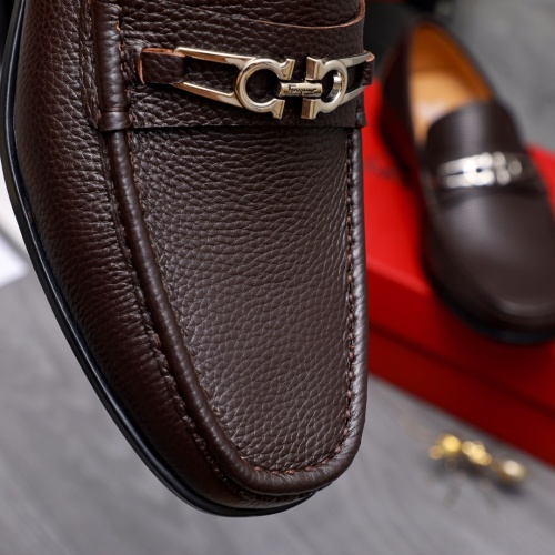 Replica Salvatore Ferragamo Leather Shoes For Men #1148802 $88.00 USD for Wholesale