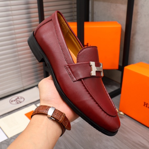 Replica Hermes Leather Shoes For Men #1149004 $85.00 USD for Wholesale