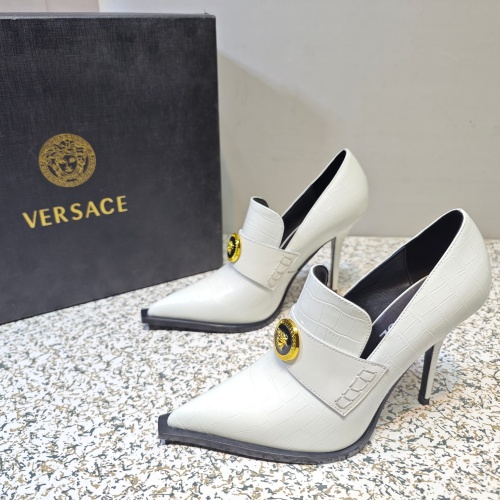Versace High-Heeled Shoes For Women #1150189 $130.00 USD, Wholesale Replica Versace High-Heeled Shoes