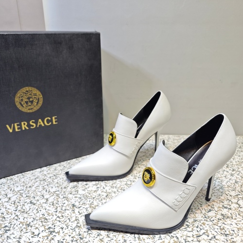 Versace High-Heeled Shoes For Women #1150195 $130.00 USD, Wholesale Replica Versace High-Heeled Shoes