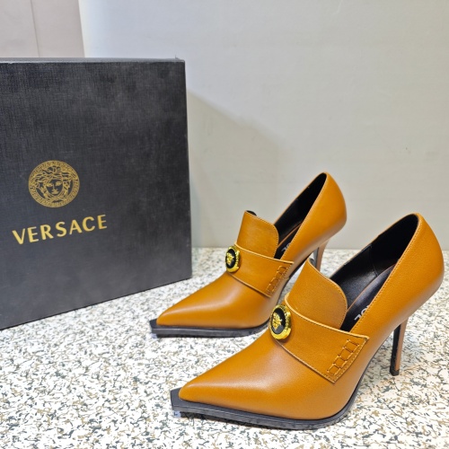 Versace High-Heeled Shoes For Women #1150197 $130.00 USD, Wholesale Replica Versace High-Heeled Shoes