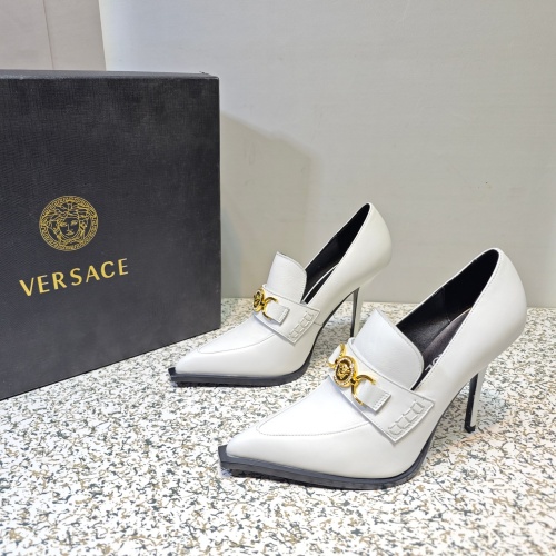Versace High-Heeled Shoes For Women #1150198 $130.00 USD, Wholesale Replica Versace High-Heeled Shoes