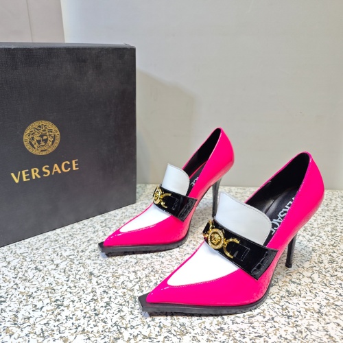 Versace High-Heeled Shoes For Women #1150200 $130.00 USD, Wholesale Replica Versace High-Heeled Shoes