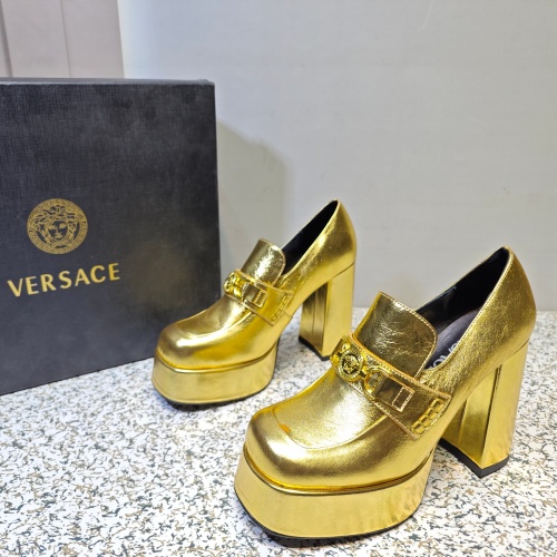 Versace High-Heeled Shoes For Women #1150220 $105.00 USD, Wholesale Replica Versace High-Heeled Shoes