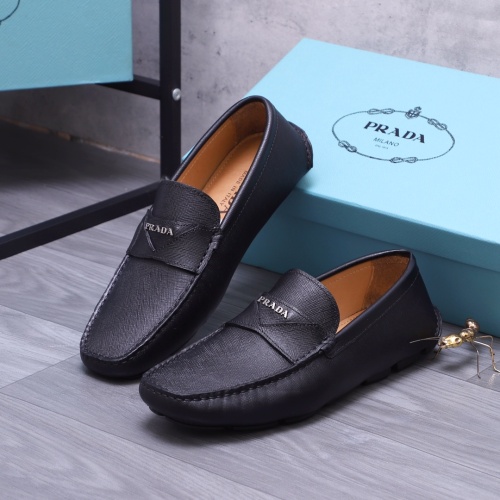 Replica Prada Leather Shoes For Men #1155453 $88.00 USD for Wholesale