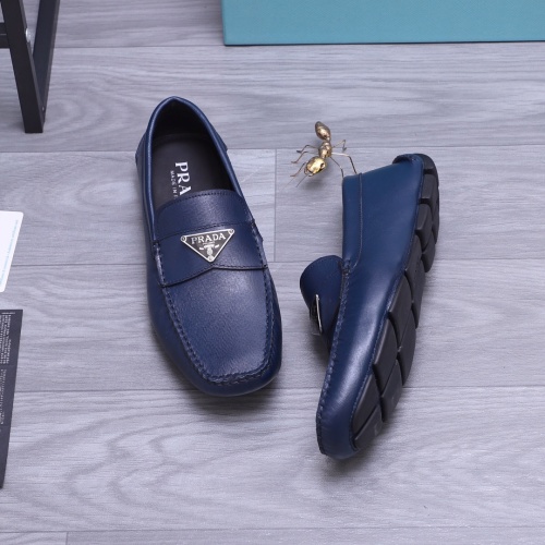 Replica Prada Leather Shoes For Men #1155454 $88.00 USD for Wholesale