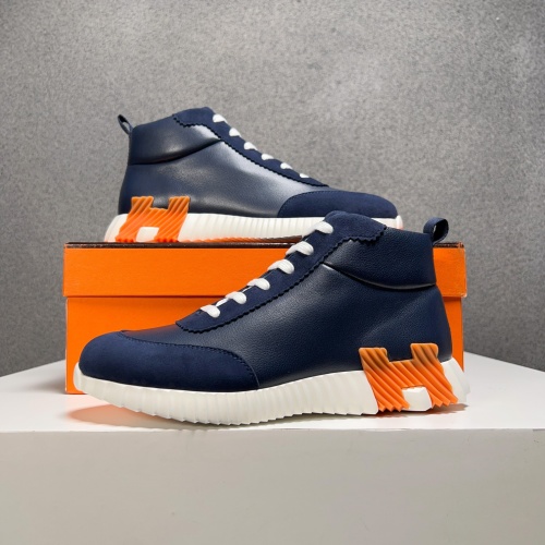 Replica Hermes High Tops Shoes For Men #1155495 $125.00 USD for Wholesale