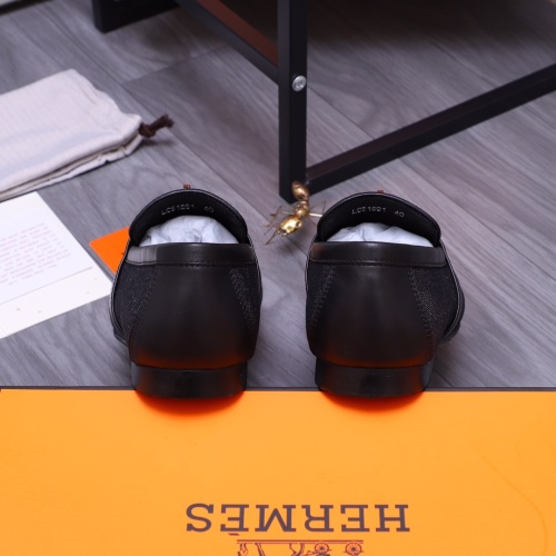 Replica Hermes Leather Shoes For Men #1155558 $98.00 USD for Wholesale