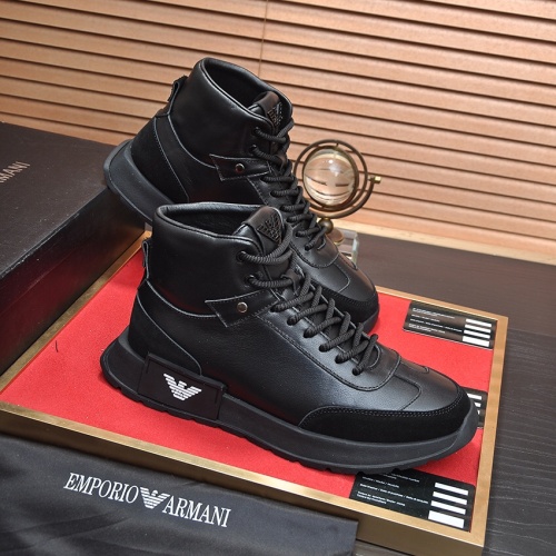 Replica Armani High Tops Shoes For Men #1155664 $88.00 USD for Wholesale