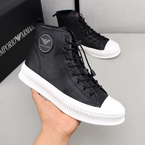 Replica Armani High Tops Shoes For Men #1155857 $85.00 USD for Wholesale