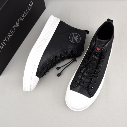 Replica Armani High Tops Shoes For Men #1155857 $85.00 USD for Wholesale