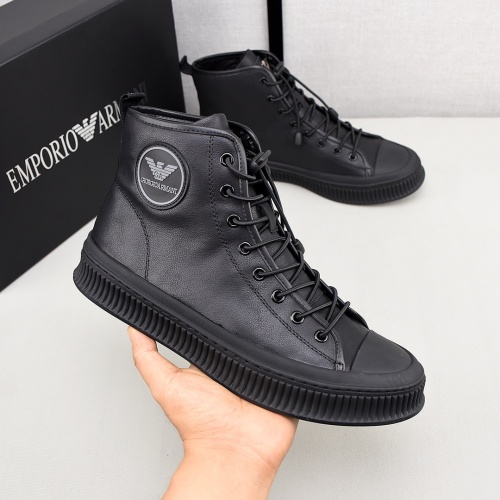 Replica Armani High Tops Shoes For Men #1155858 $85.00 USD for Wholesale