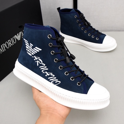 Replica Armani High Tops Shoes For Men #1155859 $85.00 USD for Wholesale