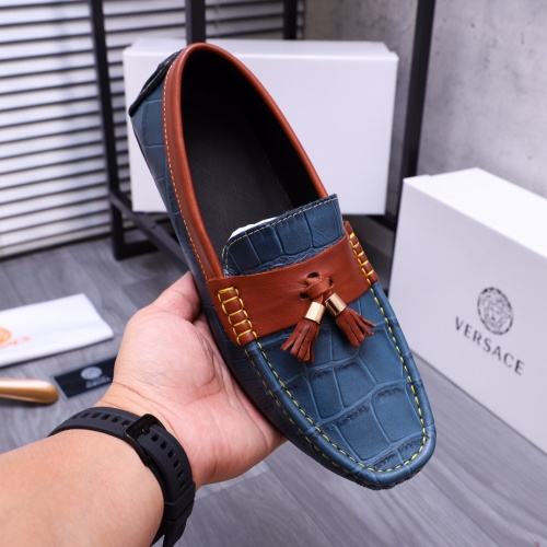 Replica Versace Leather Shoes For Men #1156080 $68.00 USD for Wholesale