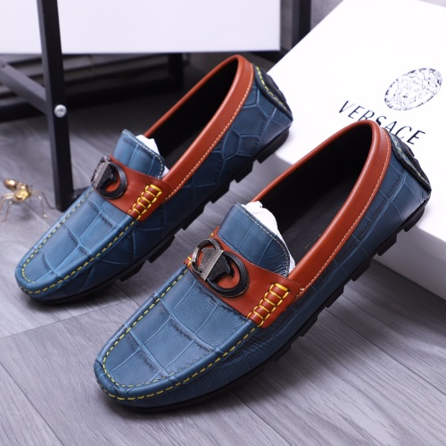 Replica Versace Leather Shoes For Men #1156085 $68.00 USD for Wholesale