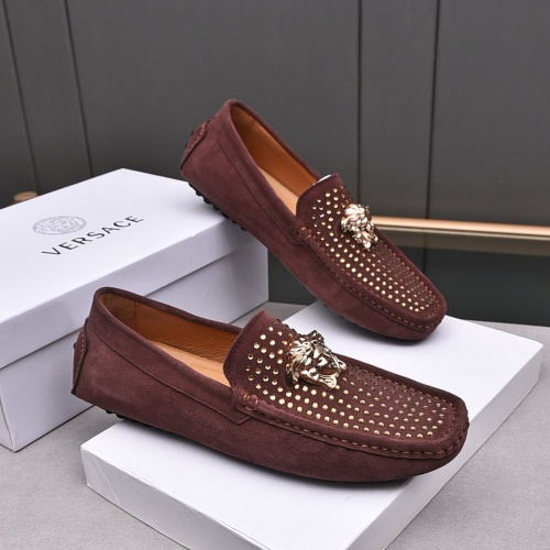 Replica Versace Leather Shoes For Men #1156101 $76.00 USD for Wholesale