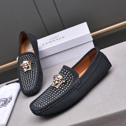 Versace Leather Shoes For Men #1156103 $76.00 USD, Wholesale Replica Versace Leather Shoes
