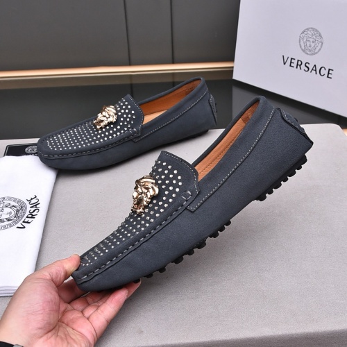 Replica Versace Leather Shoes For Men #1156103 $76.00 USD for Wholesale