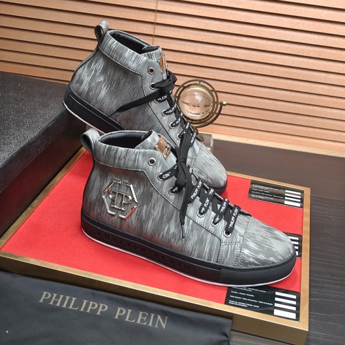 Replica Philipp Plein PP High Tops Shoes For Men #1156209 $88.00 USD for Wholesale