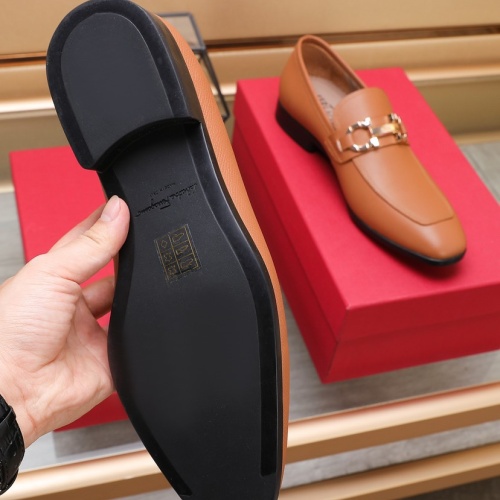 Replica Salvatore Ferragamo Leather Shoes For Men #1156270 $125.00 USD for Wholesale