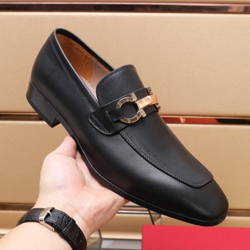 Replica Salvatore Ferragamo Leather Shoes For Men #1156272 $125.00 USD for Wholesale
