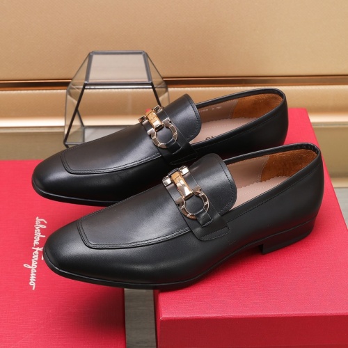 Replica Salvatore Ferragamo Leather Shoes For Men #1156272 $125.00 USD for Wholesale