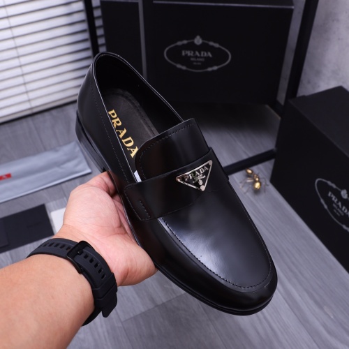 Replica Prada Leather Shoes For Men #1156363 $92.00 USD for Wholesale