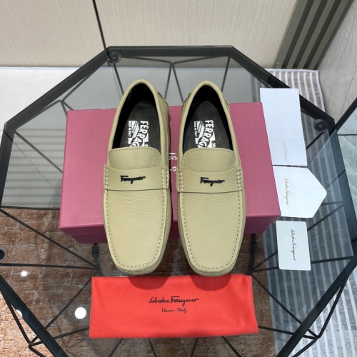 Replica Salvatore Ferragamo Leather Shoes For Men #1156395 $102.00 USD for Wholesale