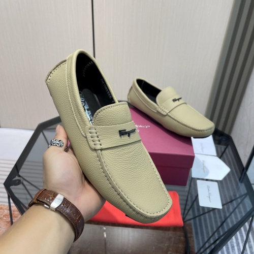 Replica Salvatore Ferragamo Leather Shoes For Men #1156395 $102.00 USD for Wholesale