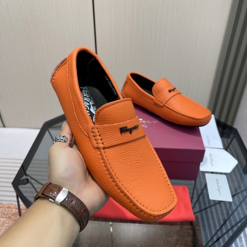 Replica Salvatore Ferragamo Leather Shoes For Men #1156396 $102.00 USD for Wholesale