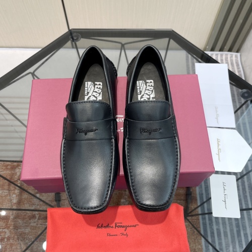 Replica Salvatore Ferragamo Leather Shoes For Men #1156398 $102.00 USD for Wholesale