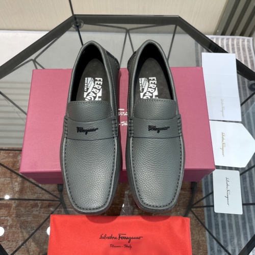 Replica Salvatore Ferragamo Leather Shoes For Men #1156399 $102.00 USD for Wholesale