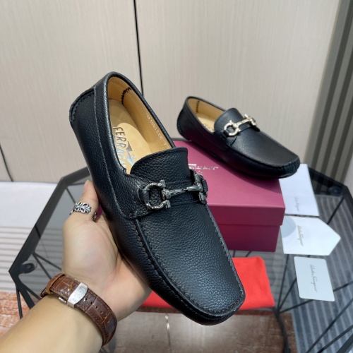 Replica Salvatore Ferragamo Leather Shoes For Men #1156403 $102.00 USD for Wholesale