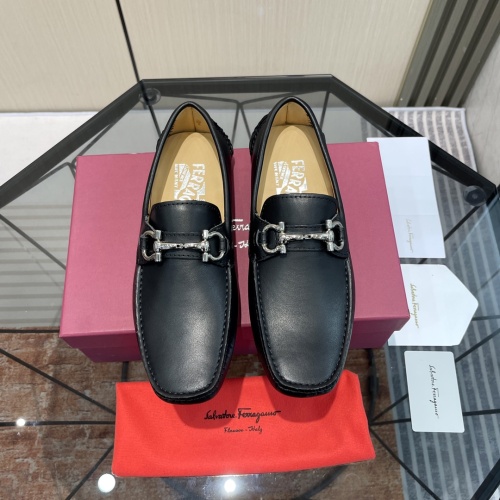 Replica Salvatore Ferragamo Leather Shoes For Men #1156404 $102.00 USD for Wholesale