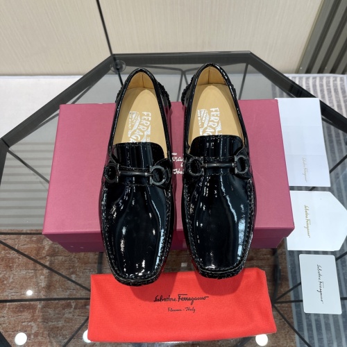 Replica Salvatore Ferragamo Leather Shoes For Men #1156406 $102.00 USD for Wholesale