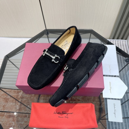 Replica Salvatore Ferragamo Leather Shoes For Men #1156407 $102.00 USD for Wholesale