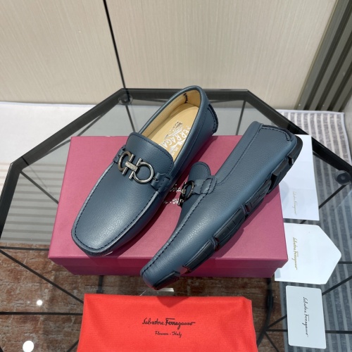 Replica Salvatore Ferragamo Leather Shoes For Men #1156408 $100.00 USD for Wholesale