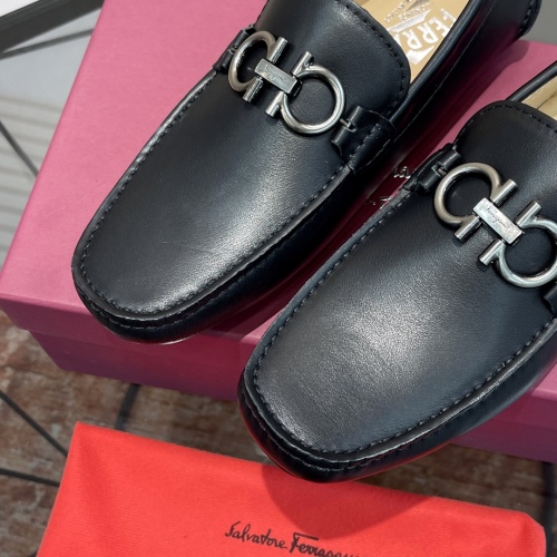 Replica Salvatore Ferragamo Leather Shoes For Men #1156409 $100.00 USD for Wholesale