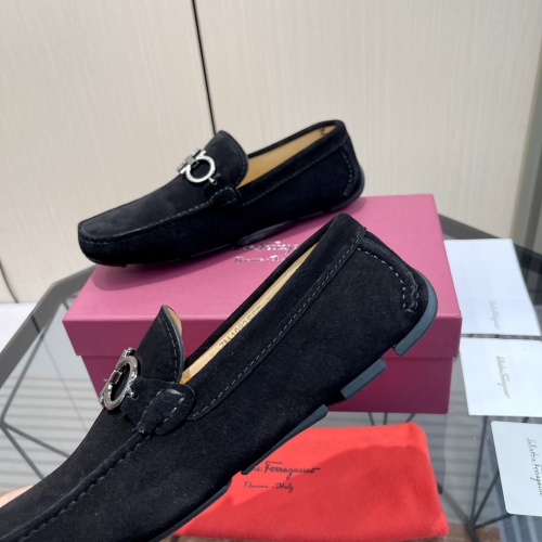 Replica Salvatore Ferragamo Leather Shoes For Men #1156411 $100.00 USD for Wholesale