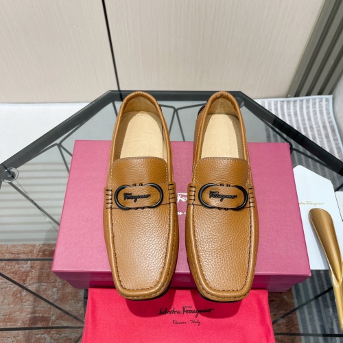 Replica Salvatore Ferragamo Leather Shoes For Men #1156441 $102.00 USD for Wholesale