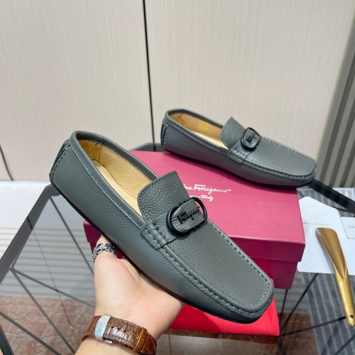Replica Salvatore Ferragamo Leather Shoes For Men #1156442 $102.00 USD for Wholesale