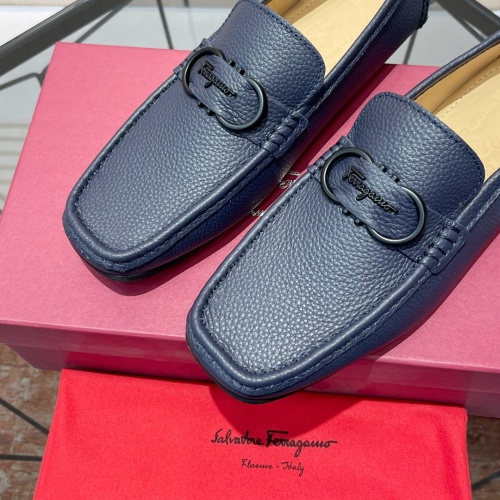 Replica Salvatore Ferragamo Leather Shoes For Men #1156443 $102.00 USD for Wholesale